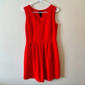 Red/orange knee length dress